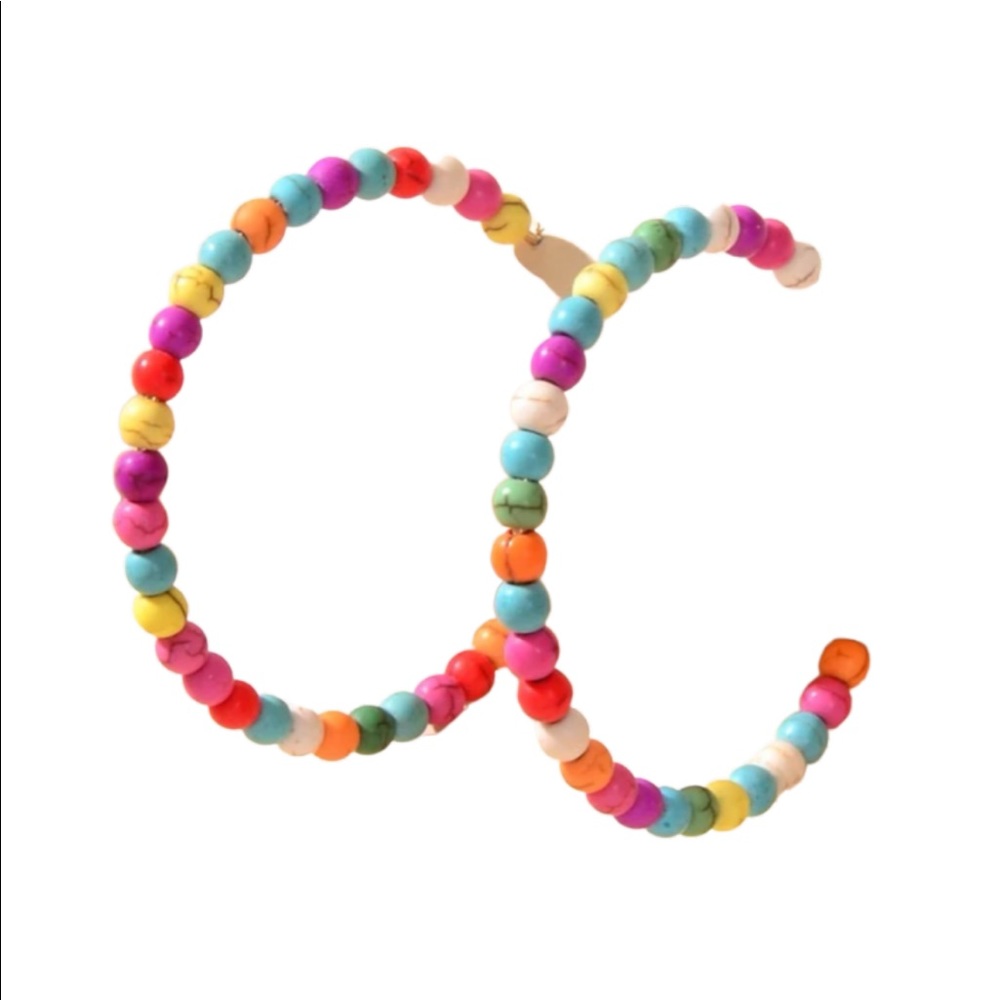 💚3/$21💚 Multicolor beaded hoop earrings